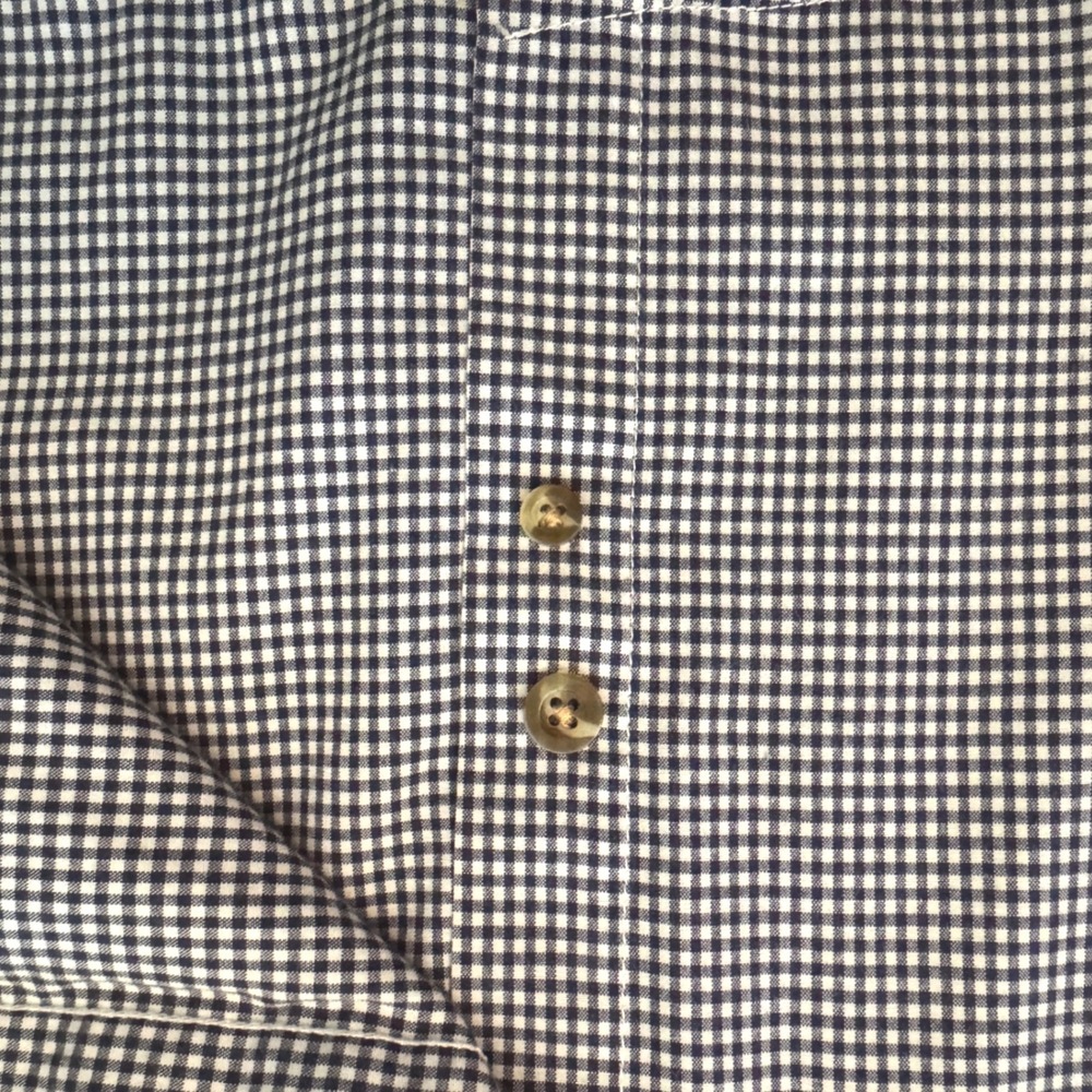 Campus Specialties Navy Blue Gingham Button Down Shirt Mens XXL - Picture 8 of 12